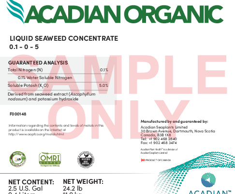 Acadian Organic Label